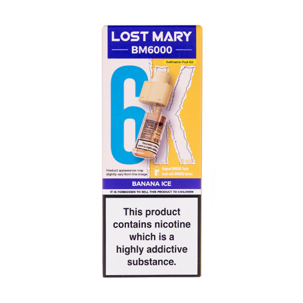 Banana Ice BM6000 Prefilled Pod + Refill by Lost Mary