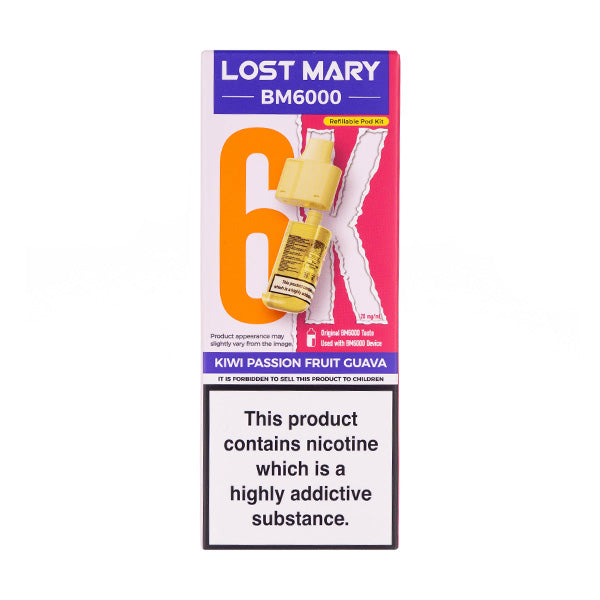Kiwi Passion Fruit Guava BM6000 Prefilled Pod + Refill by Lost Mary