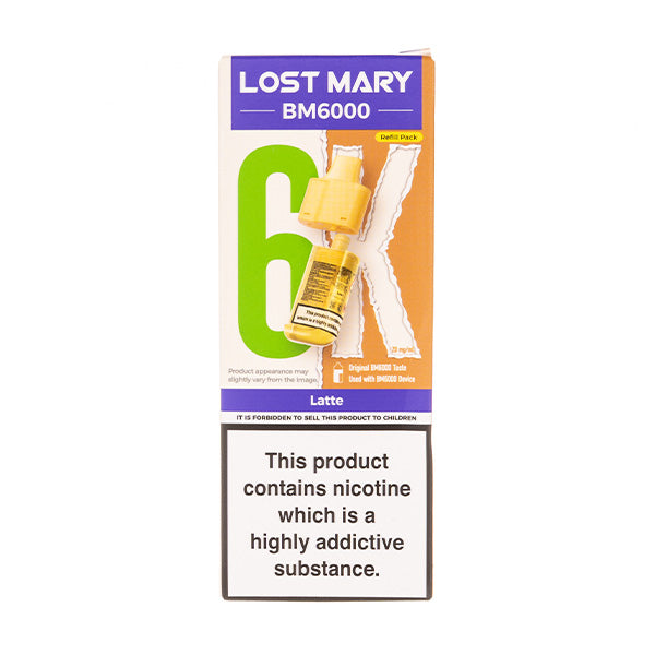 Latte BM6000 Prefilled Pod + Refill by Lost Mary