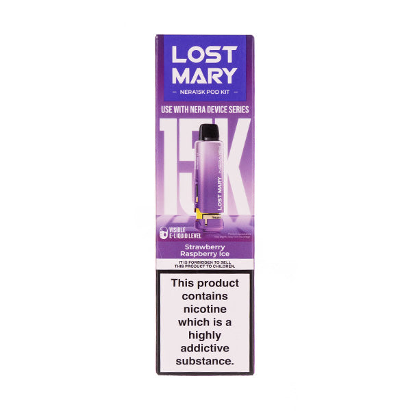 Strawberry Raspberry Ice Nera 15k Prefilled Pod + Refill by Lost Mary