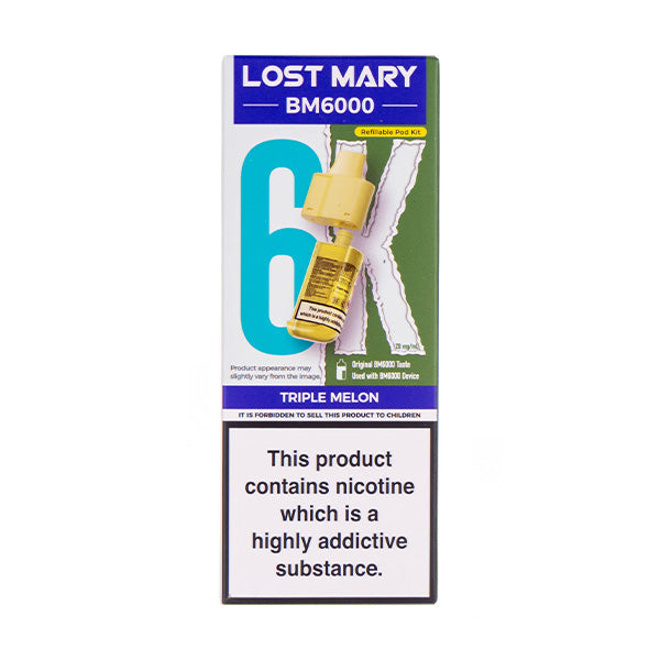 Triple Melon BM6000 Prefilled Pod + Refill by Lost Mary